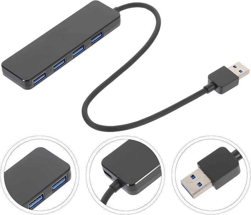 USB 3 0 Hub 4 Ports Portable Data Splitter Expansion Adapter For Laptop PC Black 25Cm Cable - Image 3